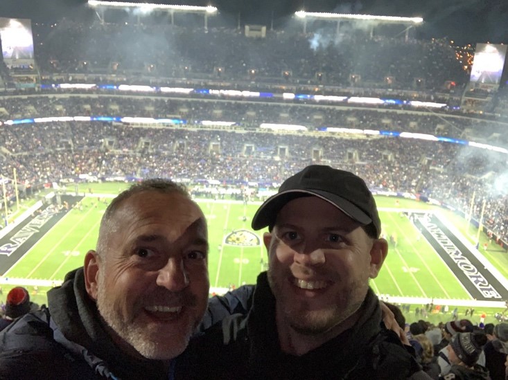 Carl Allen and Adam Markley at Patriots @ Ravens NFL Football Game